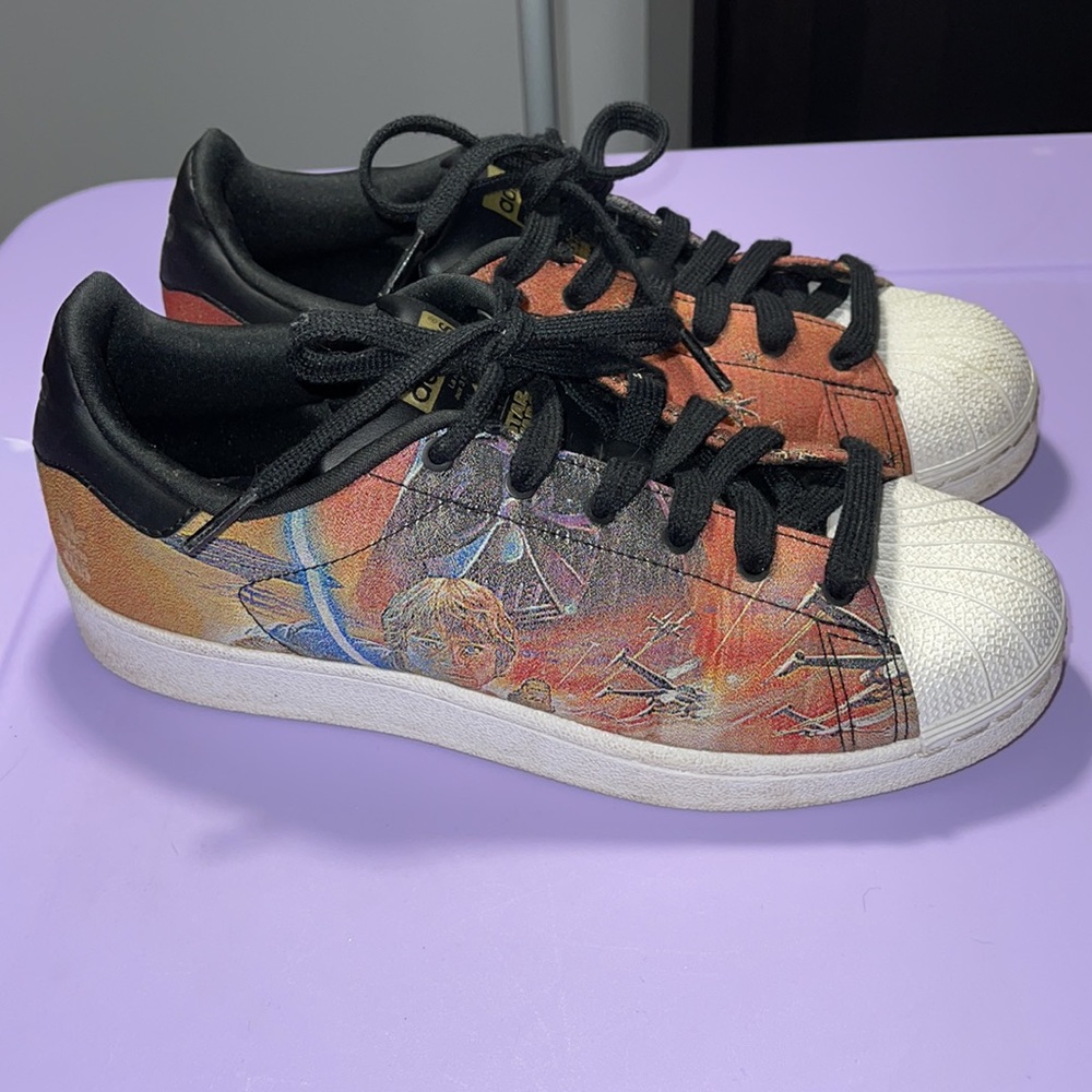 RARE Adidas SuperStars J Star Wars Shoes
